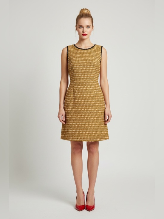 Louis Vuitton Dresses & Skirts - Louis Vuitton Tweed Sleeveless A-Line Dress with Black Trim